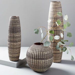 West Elm Carved Ceramic Vase